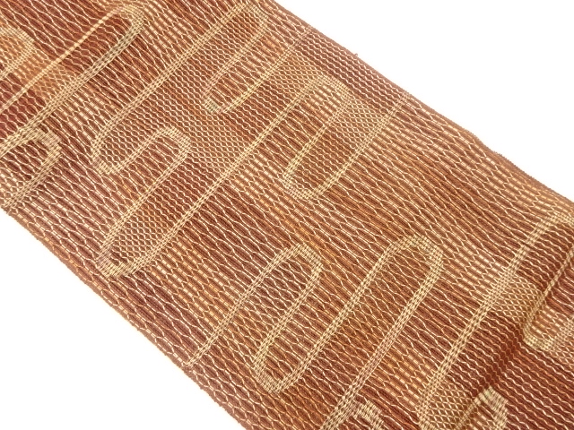JAPANESE NAGOYA OBI FOR SUMMER / WOVEN EGASUMI PATTERN